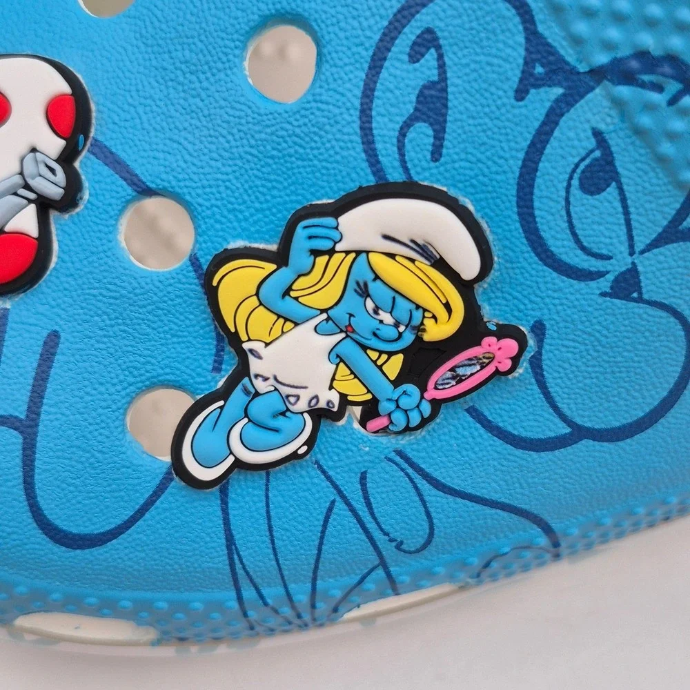 Crocs Smurfs Classic Clogs Big Kids Size J4 Shoes Slip On Unisex Blue 210821-90H